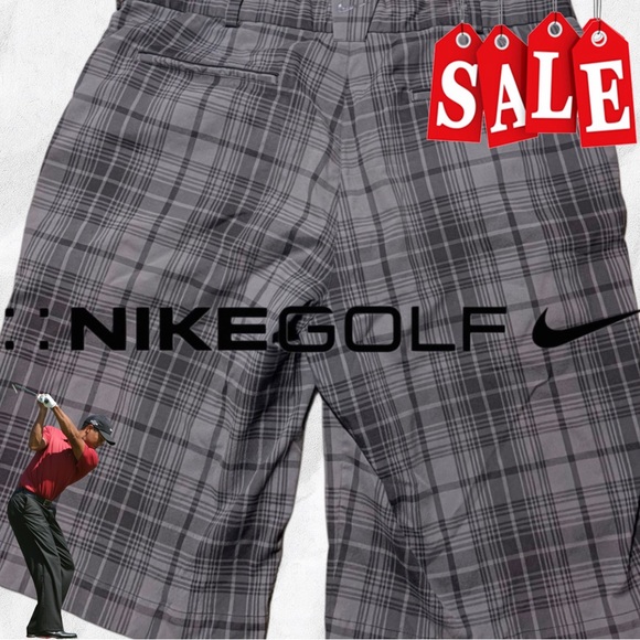 Nike Other - Like New Nike Golf DRI-FIT Men's Black/Gray Plaid Golf Shorts 34